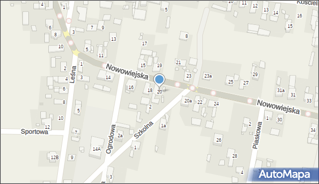 Wawelno, Nowowiejska, 20, mapa Wawelno