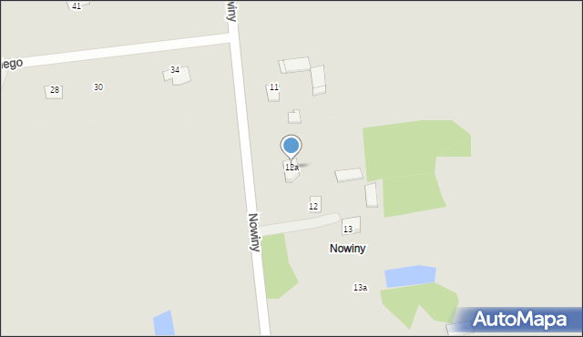 Węgrów, Nowiny, 12a, mapa Węgrów