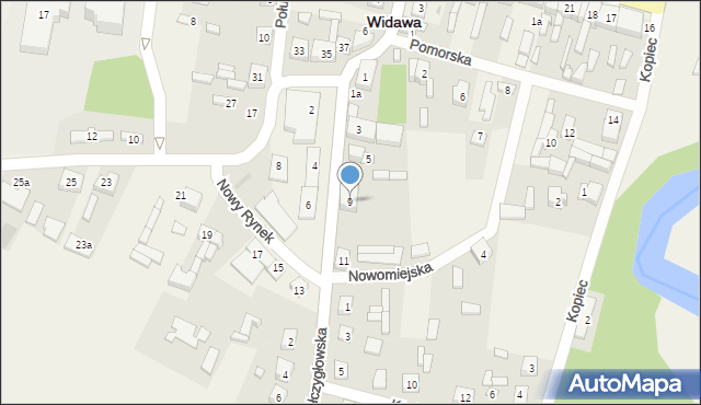 Widawa, Nowy Rynek, 9, mapa Widawa