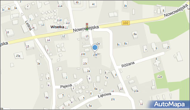 Wisełka, Nowowiejska, 10b, mapa Wisełka
