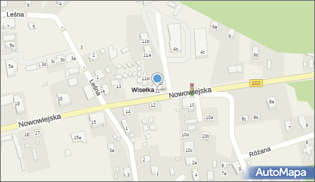 Wisełka, Nowowiejska, 11, mapa Wisełka