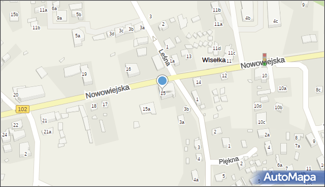 Wisełka, Nowowiejska, 15, mapa Wisełka