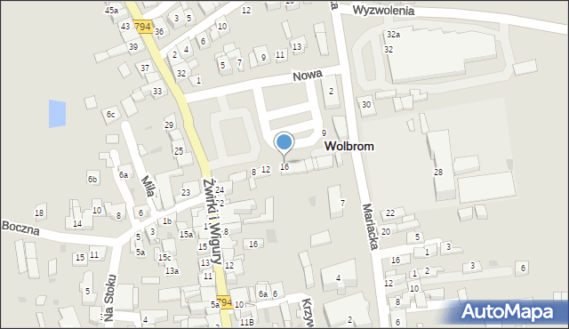 Wolbrom, Nowa, 16, mapa Wolbrom