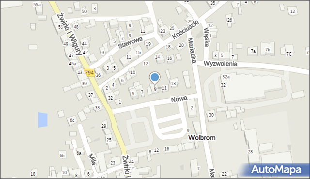 Wolbrom, Nowa, 9, mapa Wolbrom