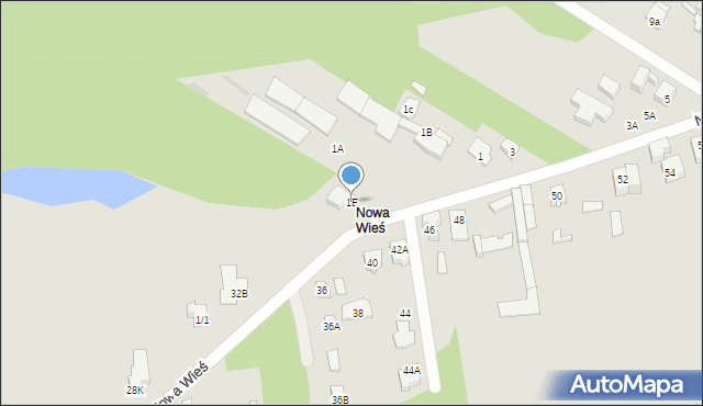 Wołomin, Nowa Wieś, 1E, mapa Wołomin