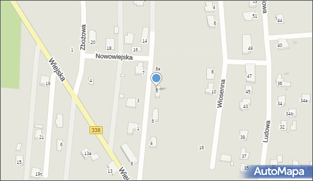 Wołów, Nowowiejska, 8, mapa Wołów