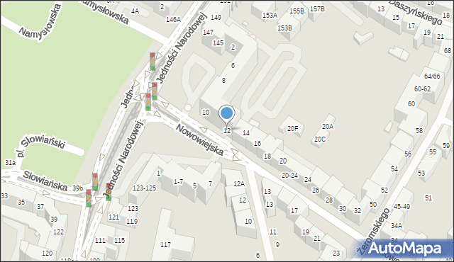 Wrocław, Nowowiejska, 12, mapa Wrocławia