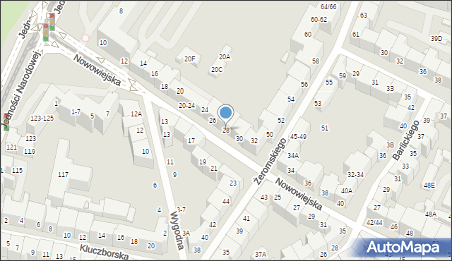 Wrocław, Nowowiejska, 28, mapa Wrocławia