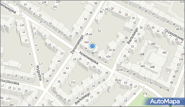 Wrocław, Nowowiejska, 36, mapa Wrocławia