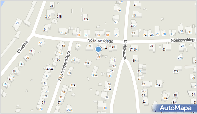 Wrocław, Noskowskiego Zygmunta, 13, mapa Wrocławia