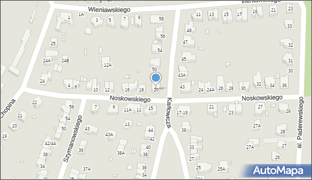 Wrocław, Noskowskiego Zygmunta, 20, mapa Wrocławia