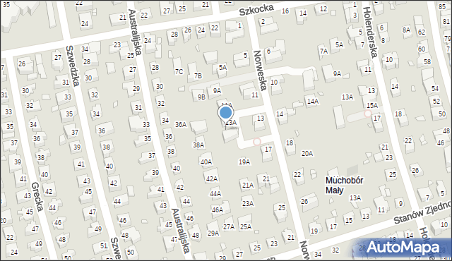 Wrocław, Norweska, 15A, mapa Wrocławia