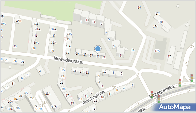 Wrocław, Nowodworska, 23, mapa Wrocławia