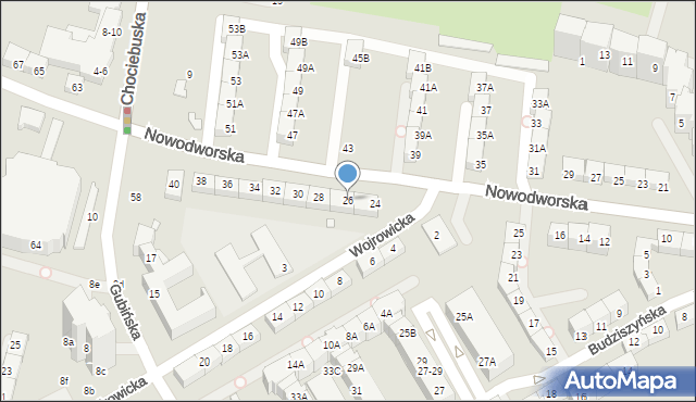 Wrocław, Nowodworska, 26, mapa Wrocławia