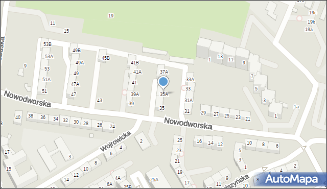 Wrocław, Nowodworska, 35A, mapa Wrocławia