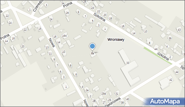 Wroniawy, Nowa, 8a, mapa Wroniawy