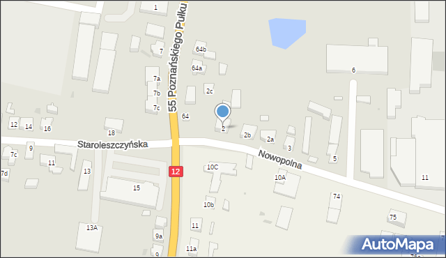 Wschowa, Nowopolna, 2, mapa Wschowa