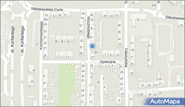 Zabrze, Nocznickiego Tomasza, 29, mapa Zabrza