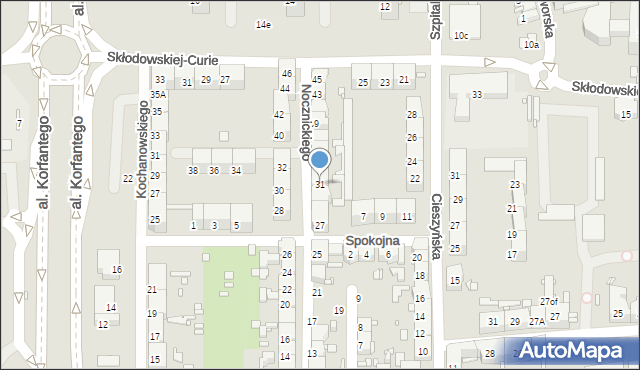 Zabrze, Nocznickiego Tomasza, 31, mapa Zabrza