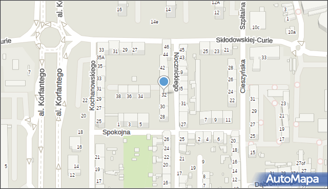 Zabrze, Nocznickiego Tomasza, 32, mapa Zabrza