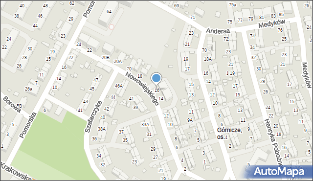 Zabrze, Nowowiejskiego Feliksa, 16, mapa Zabrza