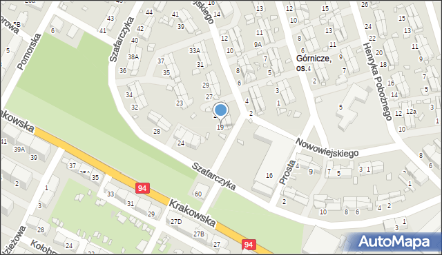 Zabrze, Nowowiejskiego Feliksa, 19, mapa Zabrza