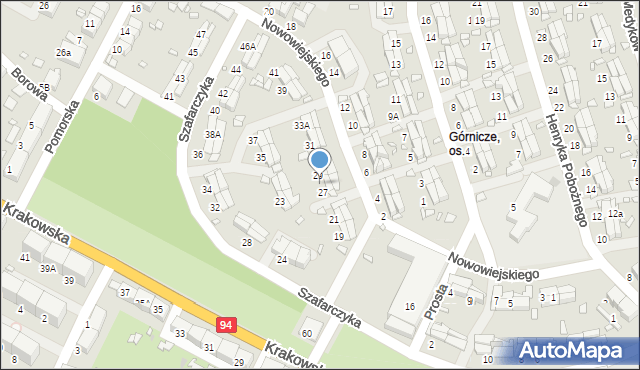 Zabrze, Nowowiejskiego Feliksa, 27A, mapa Zabrza