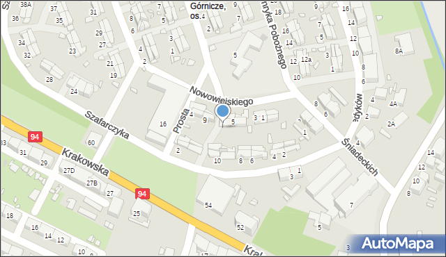 Zabrze, Nowowiejskiego Feliksa, 7A, mapa Zabrza