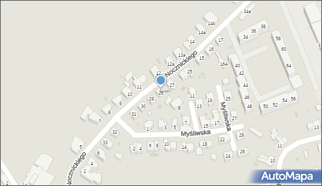 Żagań, Nocznickiego Tomasza, 28, mapa Żagań