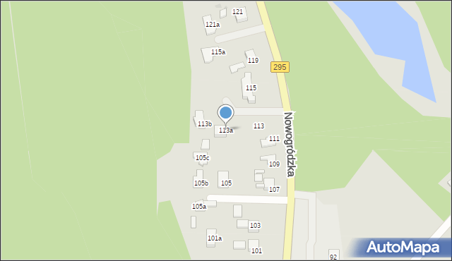 Żagań, Nowogródzka, 113a, mapa Żagań