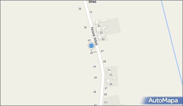 Zajączki Drugie, Nowa Wieś, 42, mapa Zajączki Drugie