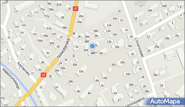 Zakopane, Nowotarska, 34E, mapa Zakopanego