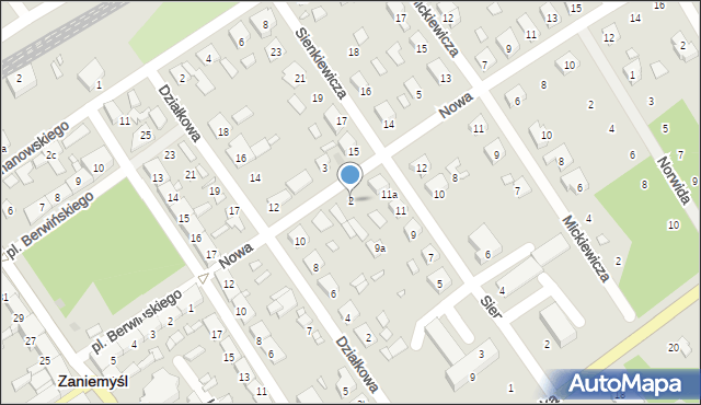 Zaniemyśl, Nowa, 2, mapa Zaniemyśl