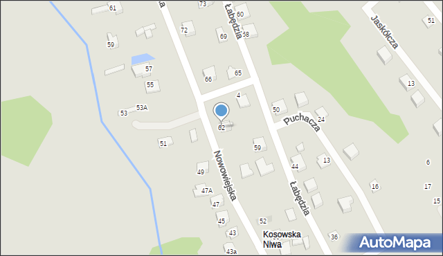 Zawiercie, Nowowiejska, 62, mapa Zawiercie