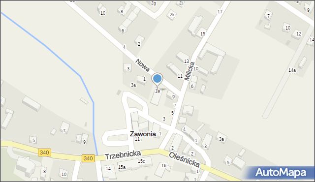 Zawonia, Nowa, 1a, mapa Zawonia