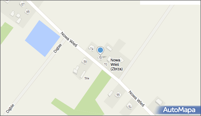 Zbrza, Nowa Wieś, 72, mapa Zbrza