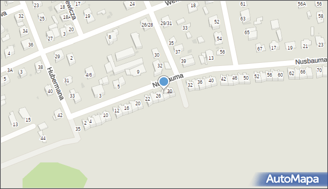 Częstochowa, Nusbauma, 28, mapa Częstochowy