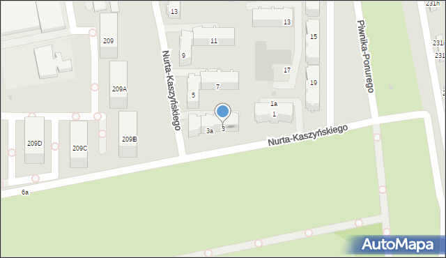 Łódź, Nurta-Kaszyńskiego Eugeniusza, mjr., 3, mapa Łodzi