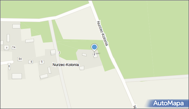 Nurzec-Kolonia, Nurzec-Kolonia, 4, mapa Nurzec-Kolonia