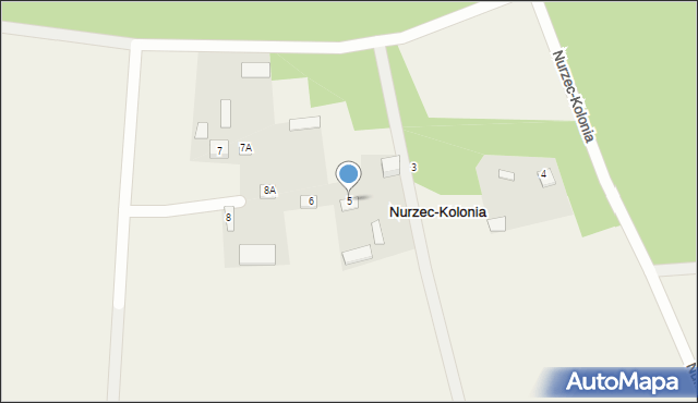 Nurzec-Kolonia, Nurzec-Kolonia, 5, mapa Nurzec-Kolonia