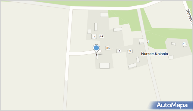 Nurzec-Kolonia, Nurzec-Kolonia, 8, mapa Nurzec-Kolonia