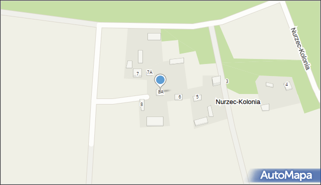 Nurzec-Kolonia, Nurzec-Kolonia, 8A, mapa Nurzec-Kolonia