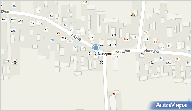Nurzyna, Nurzyna, 54, mapa Nurzyna