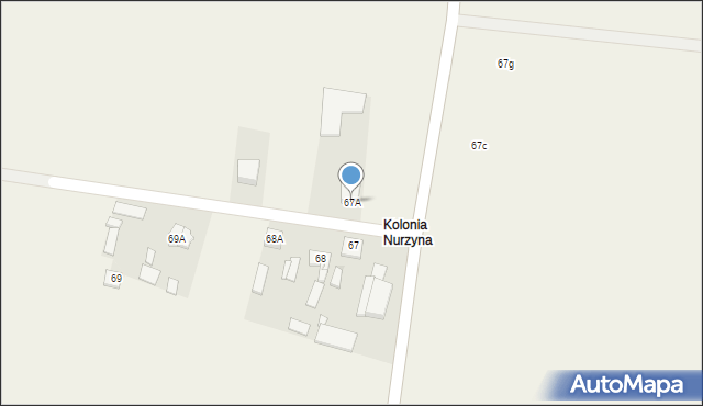 Nurzyna, Nurzyna, 67A, mapa Nurzyna