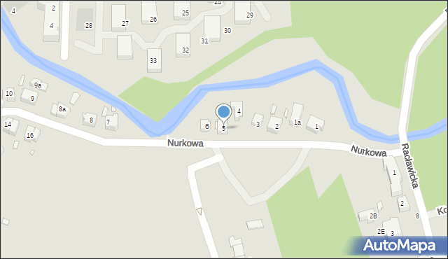 Szczecin, Nurkowa, 5, mapa Szczecina