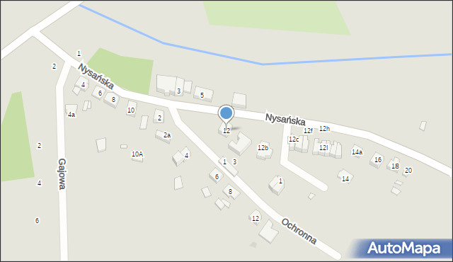 Lewin Brzeski, Nysańska, 12, mapa Lewin Brzeski