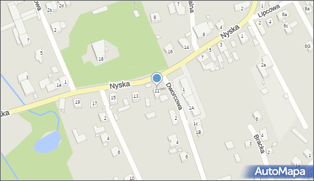 Opole, Nyska, 11, mapa Opola