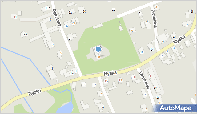 Opole, Nyska, 18, mapa Opola