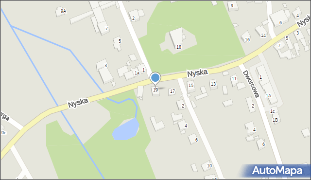 Opole, Nyska, 19, mapa Opola