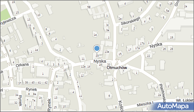 Otmuchów, Nyska, 13, mapa Otmuchów